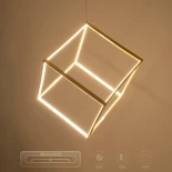 kelvo® KIBOO KLV-101-0262 Κρεμαστό Φωτιστικό Οροφής LED 36W 3600lm 360° AC 220-240V IP20 Ρυθμιζόμενο Λευκό CCT με Χειριστήριο από 2700K έως 6000K Dimmable - Lumileds SMD Chip - Χρυσό Πλατίνα - Μ40 x Π40 x Υ40cm - 3 Χρόνια Εγγύηση