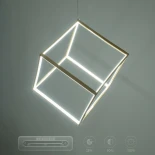 kelvo® KIBOO KLV-101-0262 Κρεμαστό Φωτιστικό Οροφής LED 36W 3600lm 360° AC 220-240V IP20 Ρυθμιζόμενο Λευκό CCT με Χειριστήριο από 2700K έως 6000K Dimmable - Lumileds SMD Chip - Χρυσό Πλατίνα - Μ40 x Π40 x Υ40cm - 3 Χρόνια Εγγύηση