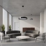 kelvo® BARCHETTA KLV-101-0265 Κρεμαστό Φωτιστικό Οροφής LED 72W 7200lm 120° AC 220-240V IP20 Ρυθμιζόμενο Λευκό CCT με Χειριστήριο από 2700K έως 6000K Dimmable - Lumileds SMD Chip - Μαύρο Ματ - Μ48 x Π48 x Υ8.2cm - 3 Χρόνια Εγγύηση