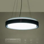 kelvo® BARCHETTA KLV-101-0265 Κρεμαστό Φωτιστικό Οροφής LED 72W 7200lm 120° AC 220-240V IP20 Ρυθμιζόμενο Λευκό CCT με Χειριστήριο από 2700K έως 6000K Dimmable - Lumileds SMD Chip - Μαύρο Ματ - Μ48 x Π48 x Υ8.2cm - 3 Χρόνια Εγγύηση