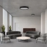 kelvo® BARCHETTA KLV-101-0265-V2 Φωτιστικό Οροφής LED 72W 7200lm 120° AC 220-240V IP20 Ρυθμιζόμενο Λευκό CCT με Χειριστήριο από 2700K έως 6000K Dimmable - Lumileds SMD Chip - Μαύρο Ματ - Μ48 x Π48 x Υ8.2cm - 3 Χρόνια Εγγύηση