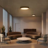 kelvo® BARCHETTA KLV-101-0265-V2 Φωτιστικό Οροφής LED 72W 7200lm 120° AC 220-240V IP20 Ρυθμιζόμενο Λευκό CCT με Χειριστήριο από 2700K έως 6000K Dimmable - Lumileds SMD Chip - Μαύρο Ματ - Μ48 x Π48 x Υ8.2cm - 3 Χρόνια Εγγύηση