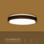 kelvo® BARCHETTA KLV-101-0265-V2 Φωτιστικό Οροφής LED 72W 7200lm 120° AC 220-240V IP20 Ρυθμιζόμενο Λευκό CCT με Χειριστήριο από 2700K έως 6000K Dimmable - Lumileds SMD Chip - Μαύρο Ματ - Μ48 x Π48 x Υ8.2cm - 3 Χρόνια Εγγύηση