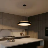 kelvo® BARCHETTA KLV-101-0266 Κρεμαστό Φωτιστικό Οροφής LED 72W 7200lm 120° AC 220-240V IP20 Ρυθμιζόμενο Λευκό CCT με Χειριστήριο από 2700K έως 6000K Dimmable - Lumileds SMD Chip - Μαύρο & Σαμπανιζέ Χρυσό Ματ - Μ48 x Π48 x Υ8.2cm - 3 Χρόνια Εγγύηση