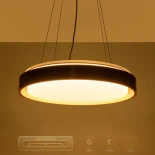 kelvo® BARCHETTA KLV-101-0266 Κρεμαστό Φωτιστικό Οροφής LED 72W 7200lm 120° AC 220-240V IP20 Ρυθμιζόμενο Λευκό CCT με Χειριστήριο από 2700K έως 6000K Dimmable - Lumileds SMD Chip - Μαύρο & Σαμπανιζέ Χρυσό Ματ - Μ48 x Π48 x Υ8.2cm - 3 Χρόνια Εγγύηση