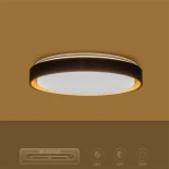 kelvo® BARCHETTA KLV-101-0266-V2 Φωτιστικό Οροφής LED 72W 7200lm 120° AC 220-240V IP20 Ρυθμιζόμενο Λευκό CCT με Χειριστήριο από 2700K έως 6000K Dimmable - Lumileds SMD Chip - Μαύρο & Σαμπανιζέ Χρυσό Ματ - Μ48 x Π48 x Υ8.2cm - 3 Χρόνια Εγγύηση