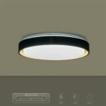 kelvo® BARCHETTA KLV-101-0266-V2 Φωτιστικό Οροφής LED 72W 7200lm 120° AC 220-240V IP20 Ρυθμιζόμενο Λευκό CCT με Χειριστήριο από 2700K έως 6000K Dimmable - Lumileds SMD Chip - Μαύρο & Σαμπανιζέ Χρυσό Ματ - Μ48 x Π48 x Υ8.2cm - 3 Χρόνια Εγγύηση