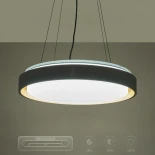 kelvo® BARCHETTA KLV-101-0267 Κρεμαστό Φωτιστικό Οροφής LED 72W 7200lm 120° AC 220-240V IP20 Ρυθμιζόμενο Λευκό CCT με Χειριστήριο από 2700K έως 6000K Dimmable - Lumileds SMD Chip - Λευκό & Σαμπανιζέ Χρυσό Ματ - Μ48 x Π48 x Υ8.2cm - 3 Χρόνια Εγγύηση