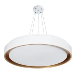 kelvo® BARCHETTA KLV-101-0267 Κρεμαστό Φωτιστικό Οροφής LED 72W 7200lm 120° AC 220-240V IP20 Ρυθμιζόμενο Λευκό CCT με Χειριστήριο από 2700K έως 6000K Dimmable - Lumileds SMD Chip - Λευκό & Σαμπανιζέ Χρυσό Ματ - Μ48 x Π48 x Υ8.2cm - 3 Χρόνια Εγγύηση