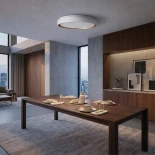 kelvo® BARCHETTA KLV-101-0267-V2 Φωτιστικό Οροφής LED 72W 7200lm 120° AC 220-240V IP20 Ρυθμιζόμενο Λευκό CCT με Χειριστήριο από 2700K έως 6000K Dimmable - Lumileds SMD Chip - Λευκό & Σαμπανιζέ Χρυσό Ματ - Μ48 x Π48 x Υ8.2cm - 3 Χρόνια Εγγύηση