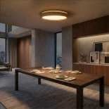 kelvo® BARCHETTA KLV-101-0267-V2 Φωτιστικό Οροφής LED 72W 7200lm 120° AC 220-240V IP20 Ρυθμιζόμενο Λευκό CCT με Χειριστήριο από 2700K έως 6000K Dimmable - Lumileds SMD Chip - Λευκό & Σαμπανιζέ Χρυσό Ματ - Μ48 x Π48 x Υ8.2cm - 3 Χρόνια Εγγύηση