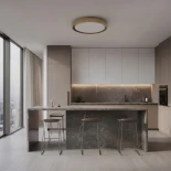 kelvo® BARCHETTA KLV-101-0268-V2 Φωτιστικό Οροφής LED 72W 7200lm 120° AC 220-240V IP20 Ρυθμιζόμενο Λευκό CCT με Χειριστήριο από 2700K έως 6000K Dimmable - Lumileds SMD Chip - Σαμπανιζέ Χρυσό Ματ - Μ48 x Π48 x Υ8.2cm - 3 Χρόνια Εγγύηση