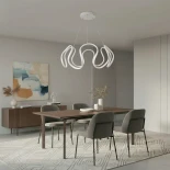 kelvo® TARANTULA KLV-101-0270 Κρεμαστό Φωτιστικό Οροφής LED 120W 12000lm 360° AC 220-240V IP20 Ρυθμιζόμενο Λευκό CCT με Χειριστήριο από 2700K έως 6000K Dimmable - Lumileds SMD Chip - Λευκό Ματ - Μ78 x Π78 x Υ31.5cm - 3 Χρόνια Εγγύηση