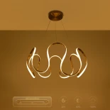 kelvo® TARANTULA KLV-101-0271 Κρεμαστό Φωτιστικό Οροφής LED 120W 12000lm 360° AC 220-240V IP20 Ρυθμιζόμενο Λευκό CCT με Χειριστήριο από 2700K έως 6000K Dimmable - Lumileds SMD Chip - Χρυσό Πλατίνα - Μ78 x Π78 x Υ31.5cm - 3 Χρόνια Εγγύηση