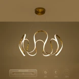 kelvo® TARANTULA KLV-101-0271 Κρεμαστό Φωτιστικό Οροφής LED 120W 12000lm 360° AC 220-240V IP20 Ρυθμιζόμενο Λευκό CCT με Χειριστήριο από 2700K έως 6000K Dimmable - Lumileds SMD Chip - Χρυσό Πλατίνα - Μ78 x Π78 x Υ31.5cm - 3 Χρόνια Εγγύηση