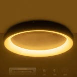 kelvo® SALEM KLV-101-0284 Φωτιστικό Οροφής LED 105W 10500lm 120° AC 220-240V IP20 Ρυθμιζόμενο Λευκό CCT με Χειριστήριο από 2700K έως 6000K Dimmable - Lumileds SMD Chip - Καφέ Ματ - Μ60 x Π60 x Υ9.5cm - 3 Χρόνια Εγγύηση