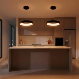 kelvo® SALEM KLV-101-0285 Κρεμαστό Φωτιστικό Οροφής LED 75W 7500lm 120° AC 220-240V IP20 Ρυθμιζόμενο Λευκό CCT με Χειριστήριο από 2700K έως 6000K Dimmable - Lumileds SMD Chip - Μαύρο Ματ - Μ45 x Π45 x Υ6cm - 3 Χρόνια Εγγύηση