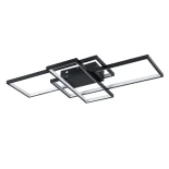 kelvo® QUADRA KLV-101-0293 Φωτιστικό Οροφής LED 100W 10000lm 120° AC 220-240V IP20 Ρυθμιζόμενο Λευκό CCT με Χειριστήριο από 2700K έως 6000K Dimmable - Lumileds SMD Chip - Μαύρο Ματ - Μ85 x Π45 x Υ9cm - 3 Χρόνια Εγγύηση