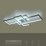 kelvo® QUADRA KLV-101-0294 Φωτιστικό Οροφής LED 100W 10000lm 120° AC 220-240V IP20 Ρυθμιζόμενο Λευκό CCT με Χειριστήριο από 2700K έως 6000K Dimmable - Lumileds SMD Chip - Λευκό Ματ - Μ85 x Π45 x Υ9cm - 3 Χρόνια Εγγύηση