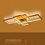 kelvo® QUADRA KLV-101-0295 Φωτιστικό Οροφής LED 100W 10000lm 120° AC 220-240V IP20 Ρυθμιζόμενο Λευκό CCT με Χειριστήριο από 2700K έως 6000K Dimmable - Lumileds SMD Chip - Σαμπανιζέ Χρυσό Ματ - Μ85 x Π45 x Υ9cm - 3 Χρόνια Εγγύηση