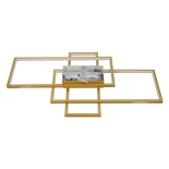 kelvo® QUADRA KLV-101-0295 Φωτιστικό Οροφής LED 100W 10000lm 120° AC 220-240V IP20 Ρυθμιζόμενο Λευκό CCT με Χειριστήριο από 2700K έως 6000K Dimmable - Lumileds SMD Chip - Σαμπανιζέ Χρυσό Ματ - Μ85 x Π45 x Υ9cm - 3 Χρόνια Εγγύηση