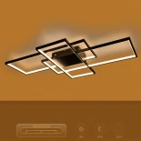 kelvo® QUADRA KLV-101-0296 Φωτιστικό Οροφής LED 120W 12000lm 120° AC 220-240V IP20 Ρυθμιζόμενο Λευκό CCT με Χειριστήριο από 2700K έως 6000K Dimmable - Lumileds SMD Chip - Μαύρο Ματ - Μ105 x Π60 x Υ9cm - 3 Χρόνια Εγγύηση