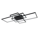kelvo® QUADRA KLV-101-0296 Φωτιστικό Οροφής LED 120W 12000lm 120° AC 220-240V IP20 Ρυθμιζόμενο Λευκό CCT με Χειριστήριο από 2700K έως 6000K Dimmable - Lumileds SMD Chip - Μαύρο Ματ - Μ105 x Π60 x Υ9cm - 3 Χρόνια Εγγύηση