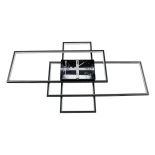 kelvo® QUADRA KLV-101-0296 Φωτιστικό Οροφής LED 120W 12000lm 120° AC 220-240V IP20 Ρυθμιζόμενο Λευκό CCT με Χειριστήριο από 2700K έως 6000K Dimmable - Lumileds SMD Chip - Μαύρο Ματ - Μ105 x Π60 x Υ9cm - 3 Χρόνια Εγγύηση