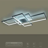 kelvo® QUADRA KLV-101-0297 Φωτιστικό Οροφής LED 120W 12000lm 120° AC 220-240V IP20 Ρυθμιζόμενο Λευκό CCT με Χειριστήριο από 2700K έως 6000K Dimmable - Lumileds SMD Chip - Λευκό Ματ - Μ105 x Π60 x Υ9cm - 3 Χρόνια Εγγύηση