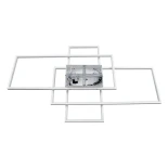 kelvo® QUADRA KLV-101-0297 Φωτιστικό Οροφής LED 120W 12000lm 120° AC 220-240V IP20 Ρυθμιζόμενο Λευκό CCT με Χειριστήριο από 2700K έως 6000K Dimmable - Lumileds SMD Chip - Λευκό Ματ - Μ105 x Π60 x Υ9cm - 3 Χρόνια Εγγύηση