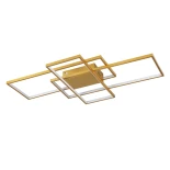 kelvo® QUADRA KLV-101-0298 Φωτιστικό Οροφής LED 120W 12000lm 120° AC 220-240V IP20 Ρυθμιζόμενο Λευκό CCT με Χειριστήριο από 2700K έως 6000K Dimmable - Lumileds SMD Chip - Σαμπανιζέ Χρυσό Ματ - Μ105 x Π60 x Υ9cm - 3 Χρόνια Εγγύηση