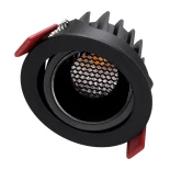 kelvo® LEO KLV-101-0311 Χωνευτό Κινούμενο Φωτιστικό Downlight Σποτ με Honeycomb Anti-Glare Reflector LED 10W 1250lm 38° AC 220-240V IP20 Θερμό Λευκό 2700K - Bridgelux COB Chip & TÜV SÜD Driver - Μαύρο Ματ - Μ8.5 x Π8.5 x Υ6.6cm / Q7.5cm - 5 Χρόνια Εγγύηση