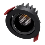 kelvo® LEO KLV-101-0314 Χωνευτό Κινούμενο Φωτιστικό Downlight Σποτ με Honeycomb Anti-Glare Reflector LED 10W 1300lm 38° AC 220-240V IP20 Φυσικό Λευκό 4500K - Bridgelux COB Chip & TÜV SÜD Driver - Μαύρο Ματ - Μ8.5 x Π8.5 x Υ6.6cm / Q7.5cm - 5 Χρόνια Εγγύησ