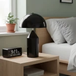 kelvo® URANUS KLV-101-0371 Επιτραπέζιο Φωτιστικό Πορτατίφ για 2 Λάμπες με Ντουί E27 AC 220-240V IP20 - Μαύρο Ματ - Μ35 x Π35 x Υ54cm