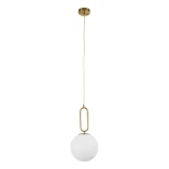 kelvo® BELLISSIMO KLV-101-0376 Κρεμαστό Φωτιστικό Οροφής για Λάμπα με Ντουί E27 AC 220-240V IP20 - Χρυσό Βούρτσας Πλατίνα & Λευκό - Μ20 x Π20 x Υ42cm