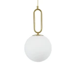 kelvo® BELLISSIMO KLV-101-0376 Κρεμαστό Φωτιστικό Οροφής για Λάμπα με Ντουί E27 AC 220-240V IP20 - Χρυσό Βούρτσας Πλατίνα & Λευκό - Μ20 x Π20 x Υ42cm