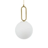 kelvo® BELLISSIMO KLV-101-0376 Κρεμαστό Φωτιστικό Οροφής για Λάμπα με Ντουί E27 AC 220-240V IP20 - Χρυσό Βούρτσας Πλατίνα & Λευκό - Μ20 x Π20 x Υ42cm