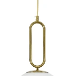 kelvo® BELLISSIMO KLV-101-0376 Κρεμαστό Φωτιστικό Οροφής για Λάμπα με Ντουί E27 AC 220-240V IP20 - Χρυσό Βούρτσας Πλατίνα & Λευκό - Μ20 x Π20 x Υ42cm