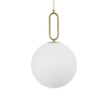 kelvo® BELLISSIMO KLV-101-0377 Κρεμαστό Φωτιστικό Οροφής για Λάμπα με Ντουί E27 AC 220-240V IP20 - Χρυσό Βούρτσας Πλατίνα & Λευκό - Μ30 x Π30 x Υ52cm