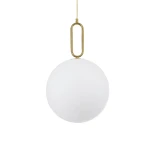 kelvo® BELLISSIMO KLV-101-0377 Κρεμαστό Φωτιστικό Οροφής για Λάμπα με Ντουί E27 AC 220-240V IP20 - Χρυσό Βούρτσας Πλατίνα & Λευκό - Μ30 x Π30 x Υ52cm