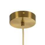 kelvo® BELLISSIMO KLV-101-0377 Κρεμαστό Φωτιστικό Οροφής για Λάμπα με Ντουί E27 AC 220-240V IP20 - Χρυσό Βούρτσας Πλατίνα & Λευκό - Μ30 x Π30 x Υ52cm