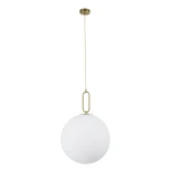 kelvo® BELLISSIMO KLV-101-0378 Κρεμαστό Φωτιστικό Οροφής για Λάμπα με Ντουί E27 AC 220-240V IP20 - Χρυσό Βούρτσας Πλατίνα & Λευκό - Μ40 x Π40 x Υ62cm