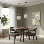 kelvo® ESTETICO KLV-101-0383 Κρεμαστό Φωτιστικό Οροφής για Λάμπα με Ντουί E27 AC 220-240V IP20 - Χρυσό Βούρτσας Πλατίνα & Λευκό - Μ30 x Π30 x Υ48cm