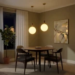 kelvo® ESTETICO KLV-101-0383 Κρεμαστό Φωτιστικό Οροφής για Λάμπα με Ντουί E27 AC 220-240V IP20 - Χρυσό Βούρτσας Πλατίνα & Λευκό - Μ30 x Π30 x Υ48cm