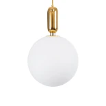 kelvo® ESTETICO KLV-101-0383 Κρεμαστό Φωτιστικό Οροφής για Λάμπα με Ντουί E27 AC 220-240V IP20 - Χρυσό Βούρτσας Πλατίνα & Λευκό - Μ30 x Π30 x Υ48cm