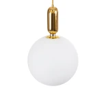 kelvo® ESTETICO KLV-101-0383 Κρεμαστό Φωτιστικό Οροφής για Λάμπα με Ντουί E27 AC 220-240V IP20 - Χρυσό Βούρτσας Πλατίνα & Λευκό - Μ30 x Π30 x Υ48cm