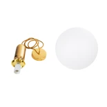 kelvo® ESTETICO KLV-101-0383 Κρεμαστό Φωτιστικό Οροφής για Λάμπα με Ντουί E27 AC 220-240V IP20 - Χρυσό Βούρτσας Πλατίνα & Λευκό - Μ30 x Π30 x Υ48cm