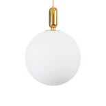 kelvo® ESTETICO KLV-101-0384 Κρεμαστό Φωτιστικό Οροφής για Λάμπα με Ντουί E27 AC 220-240V IP20 - Χρυσό Βούρτσας Πλατίνα & Λευκό - Μ40 x Π40 x Υ58cm