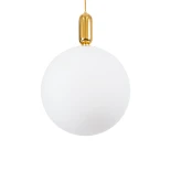 kelvo® ESTETICO KLV-101-0384 Κρεμαστό Φωτιστικό Οροφής για Λάμπα με Ντουί E27 AC 220-240V IP20 - Χρυσό Βούρτσας Πλατίνα & Λευκό - Μ40 x Π40 x Υ58cm