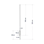 GLOBOSTAR® HARLEM 61335 Μοντέρνο Φωτιστικό Τοίχου - Απλίκα LED 18W 2160lm 120° AC 220-240V IP20 Ρυθμιζόμενο Λευκό CCT με On/Off 2700K/4500K/6000K - Lumileds SMD Chip - Μαύρο Ματ - Μ5 x Π4 x Υ120cm - 3 Χρόνια Εγγύηση